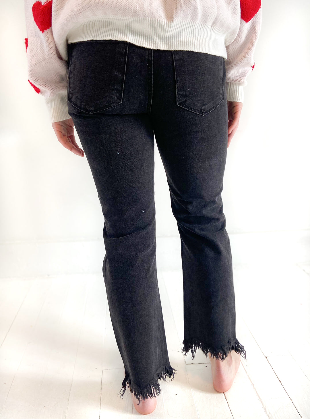 Luna High Waisted Distressed Straight Leg Jeans