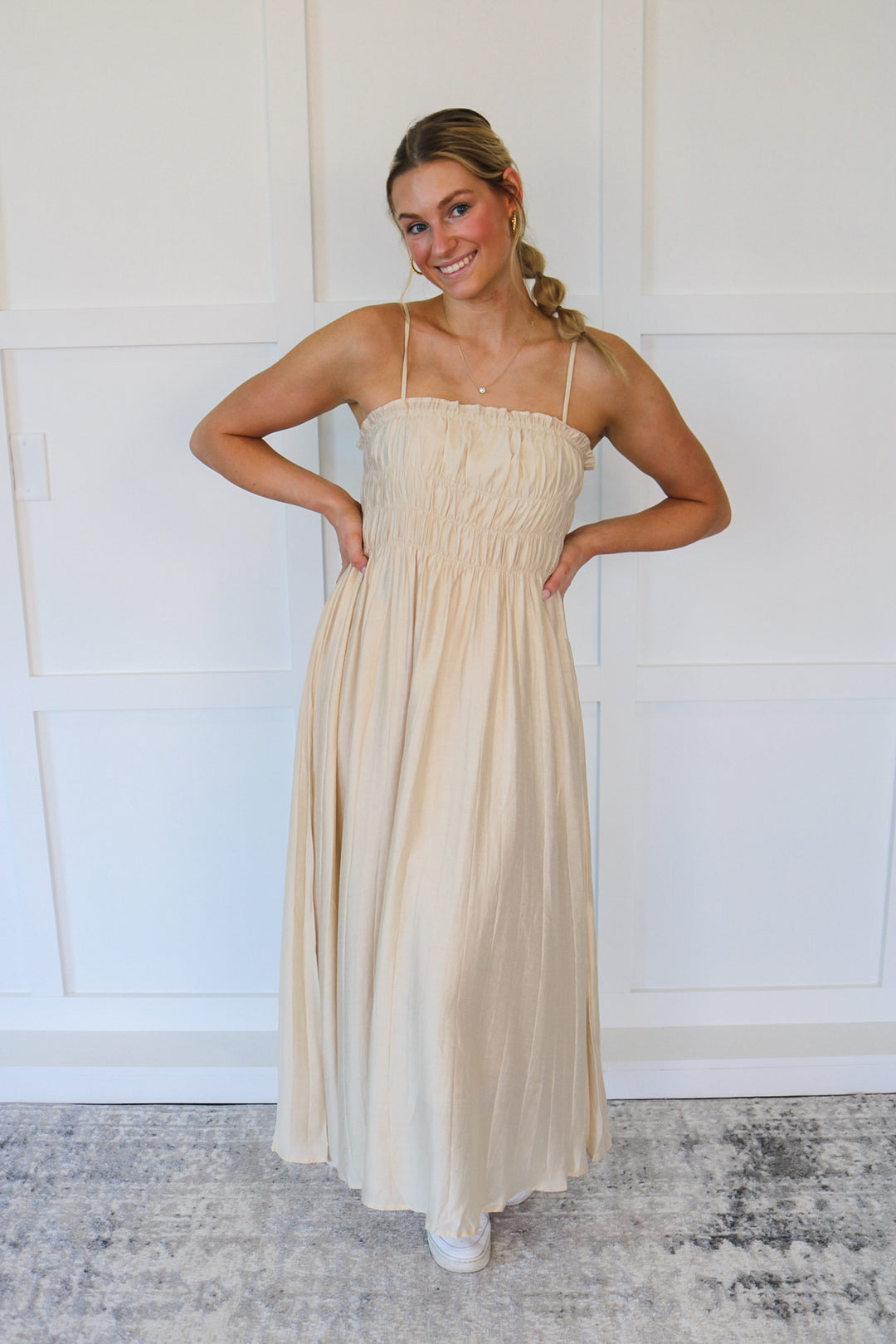 Make a Toast Flowy Pleated Maxi Dress