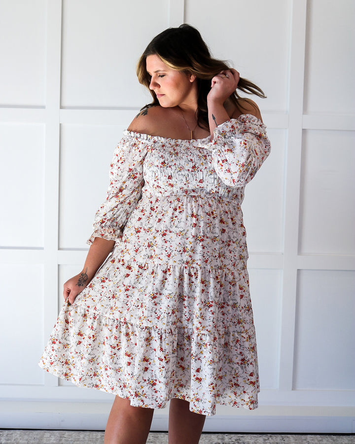 The Secret Garden Off the Shoulder Midi Dress