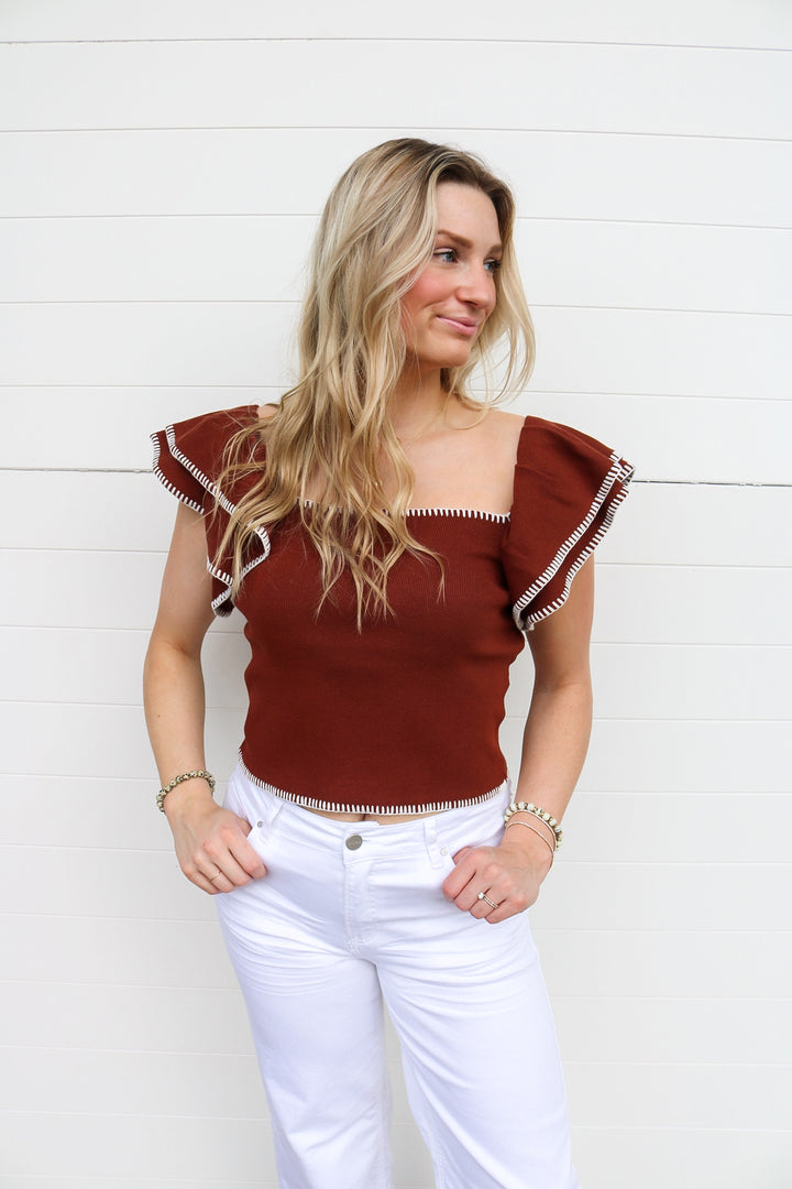 Red Rock Ruffle Tank