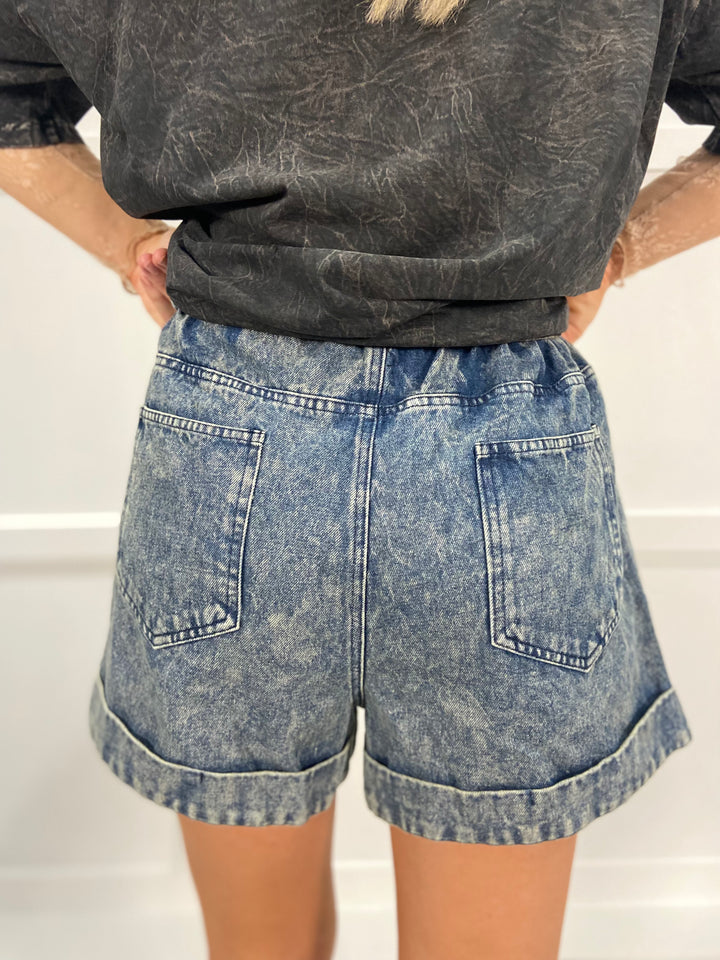 Rhinestone Paper Bag Shorts