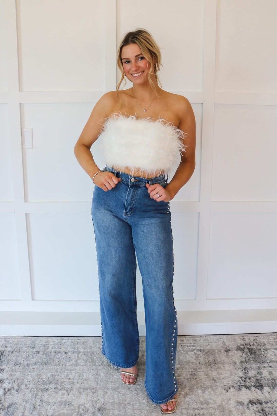 Pixie Feathered Crop Top