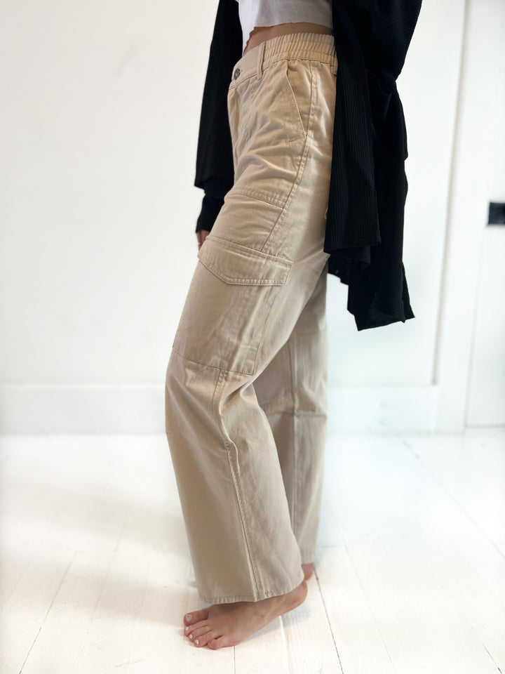 Wide Leg Cargo Pant / Khaki