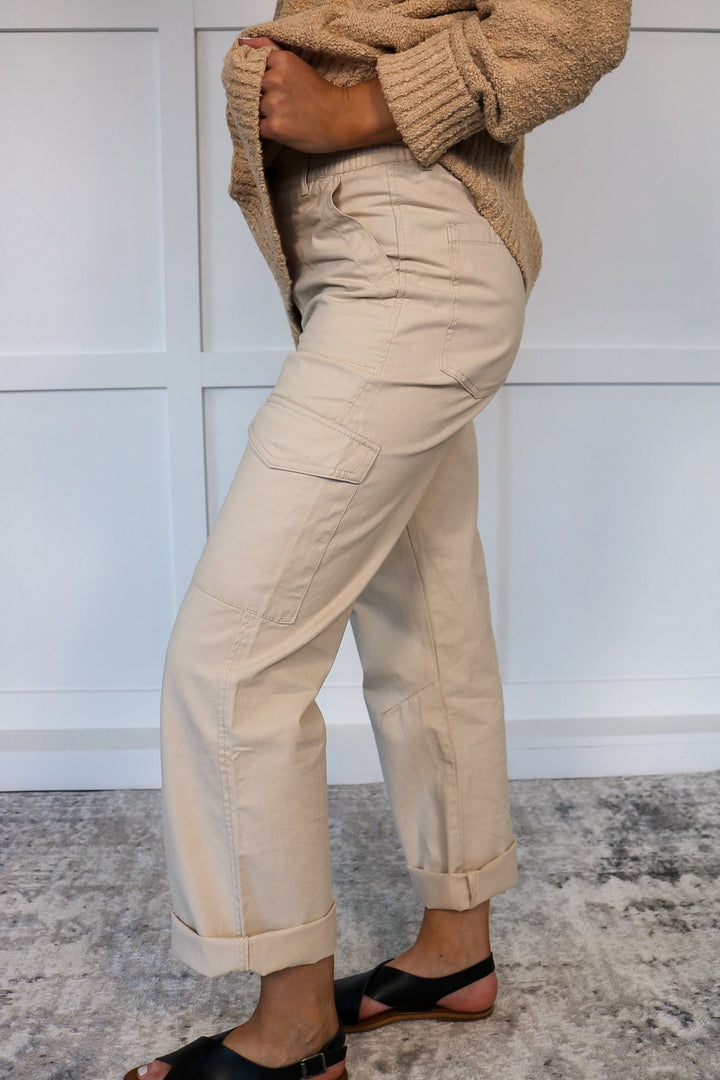 Wide Leg Cargo Pant / Khaki