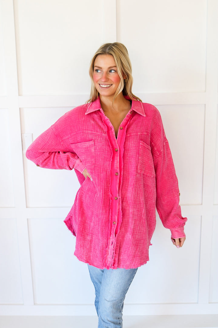 Pink Diamond Button Up Top