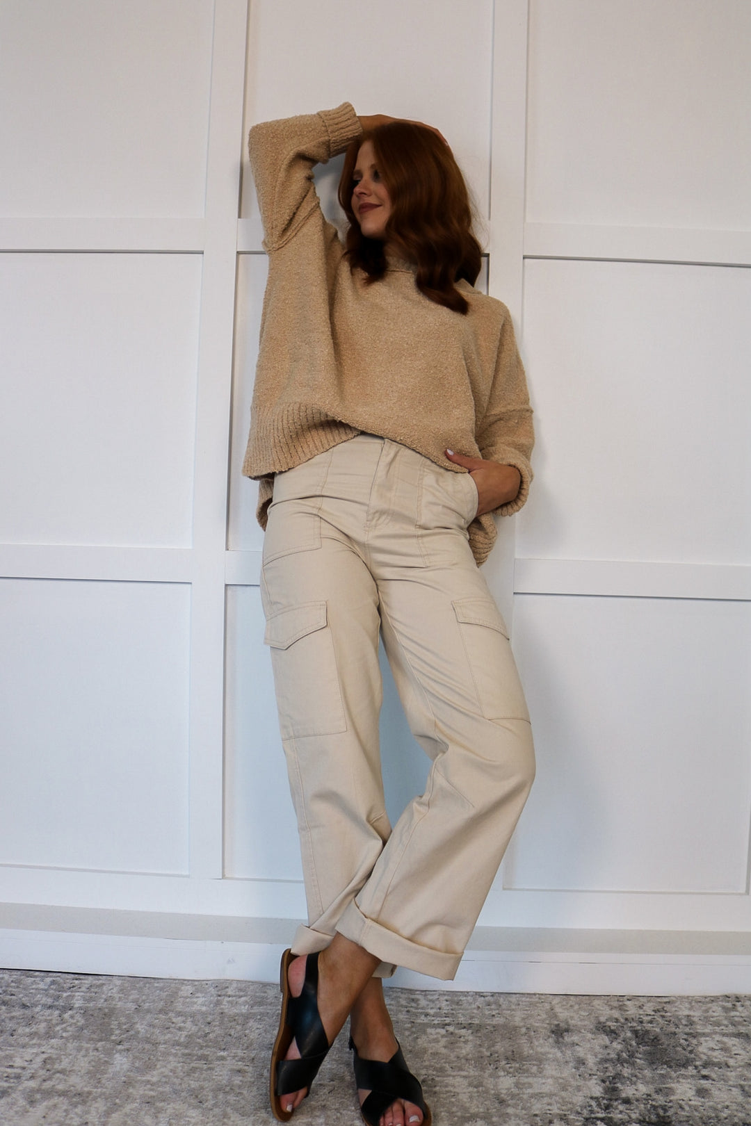 Wide Leg Cargo Pant / Khaki