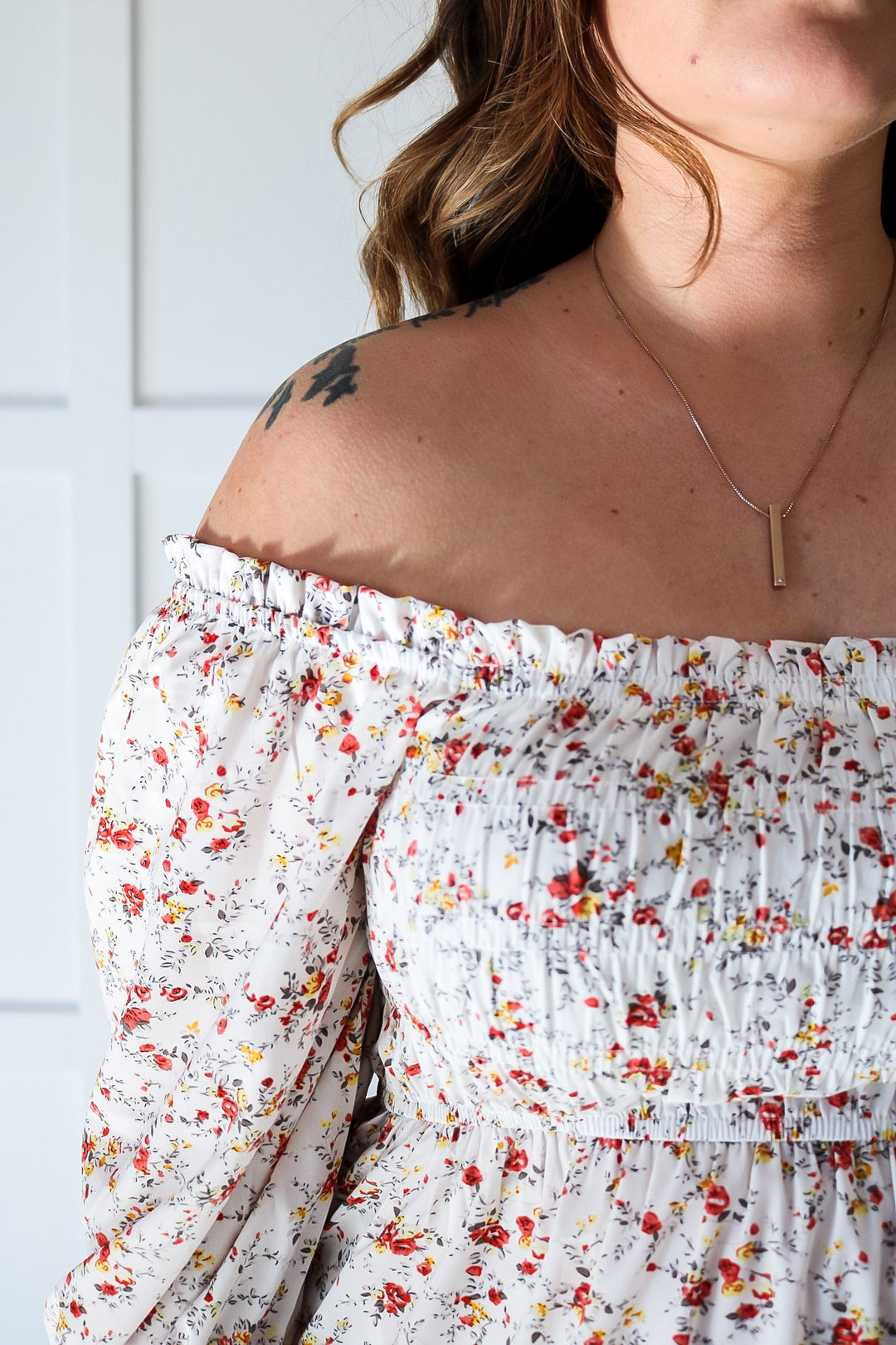 The Secret Garden Off the Shoulder Midi Dress