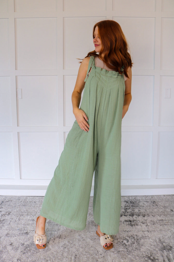 Make Waves Sage Green Jumpsuit