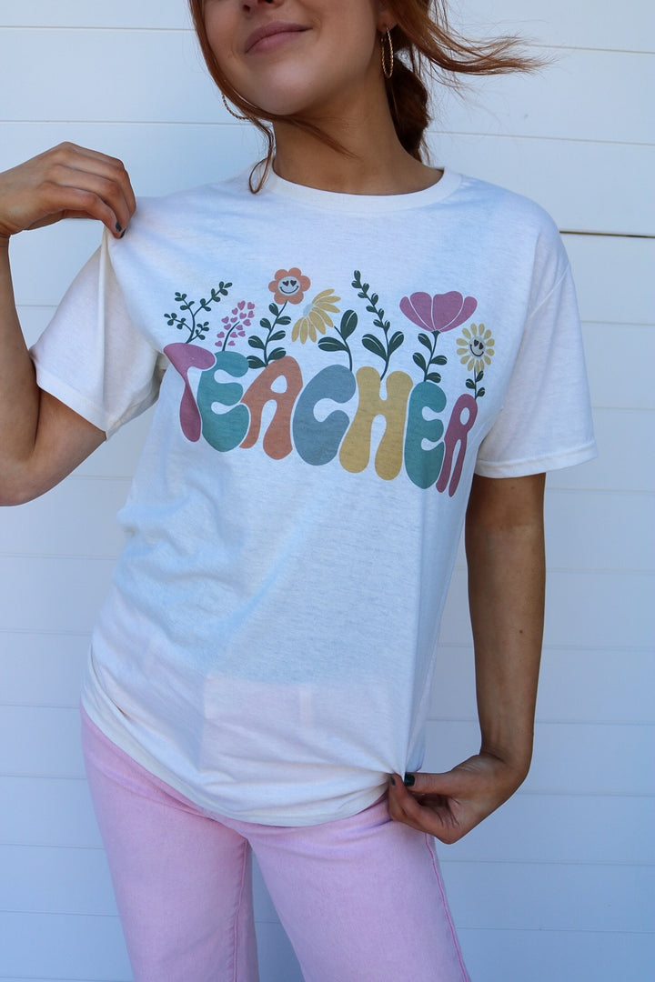 Floral Growing Teacher Tee