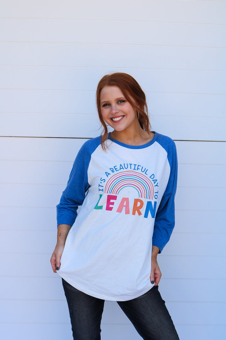 “Beautiful Day to Learn” Baseball Teacher Tee