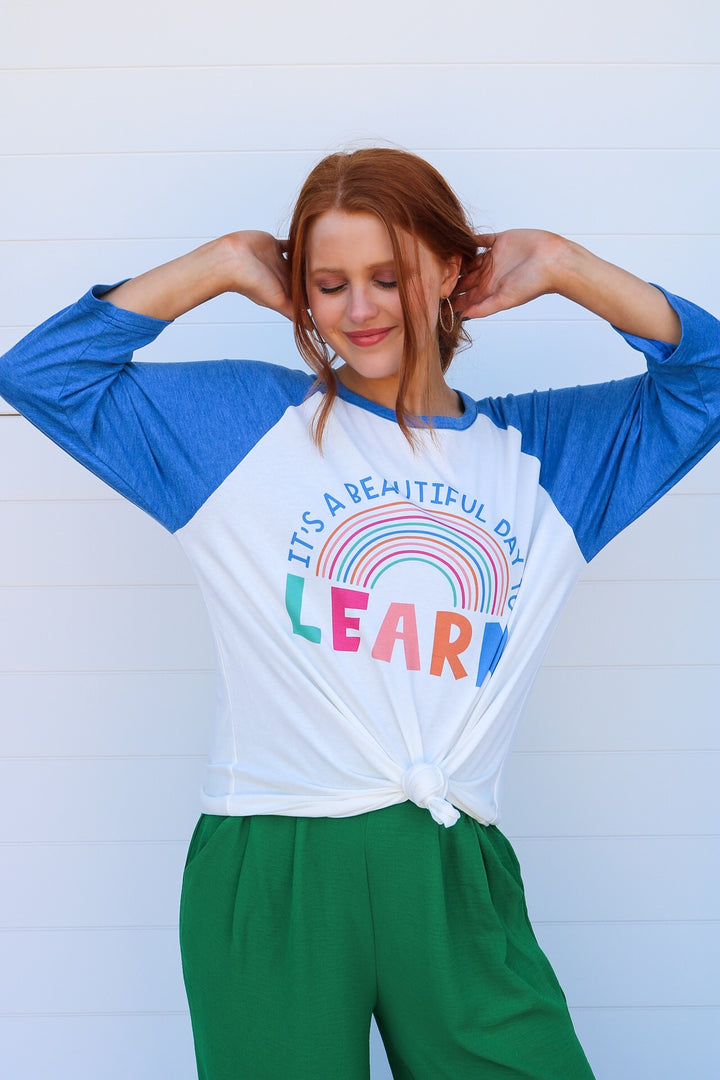 “Beautiful Day to Learn” Baseball Teacher Tee