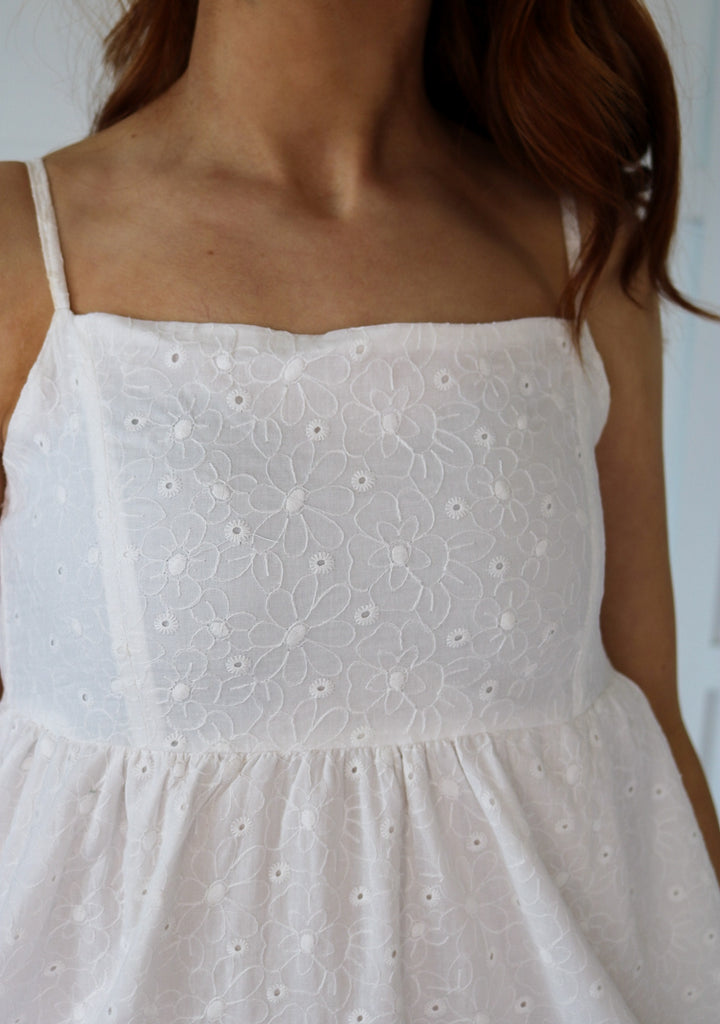 Conch Eyelet Midi Dress