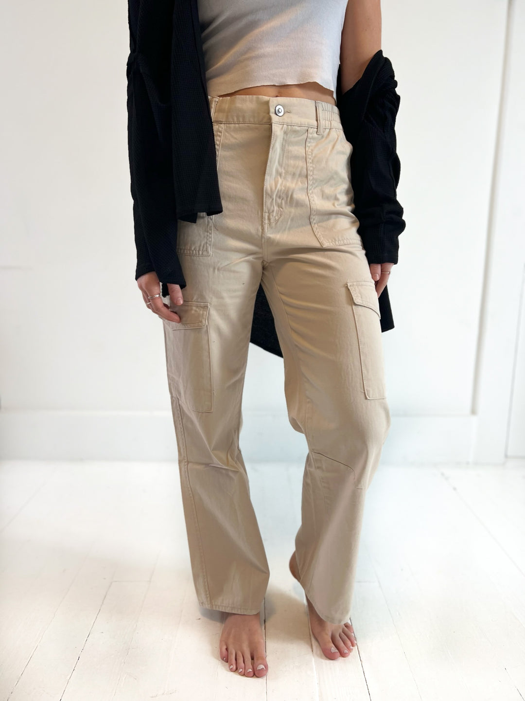 Wide Leg Cargo Pant / Khaki