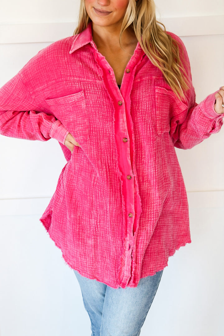 Pink Diamond Button Up Top