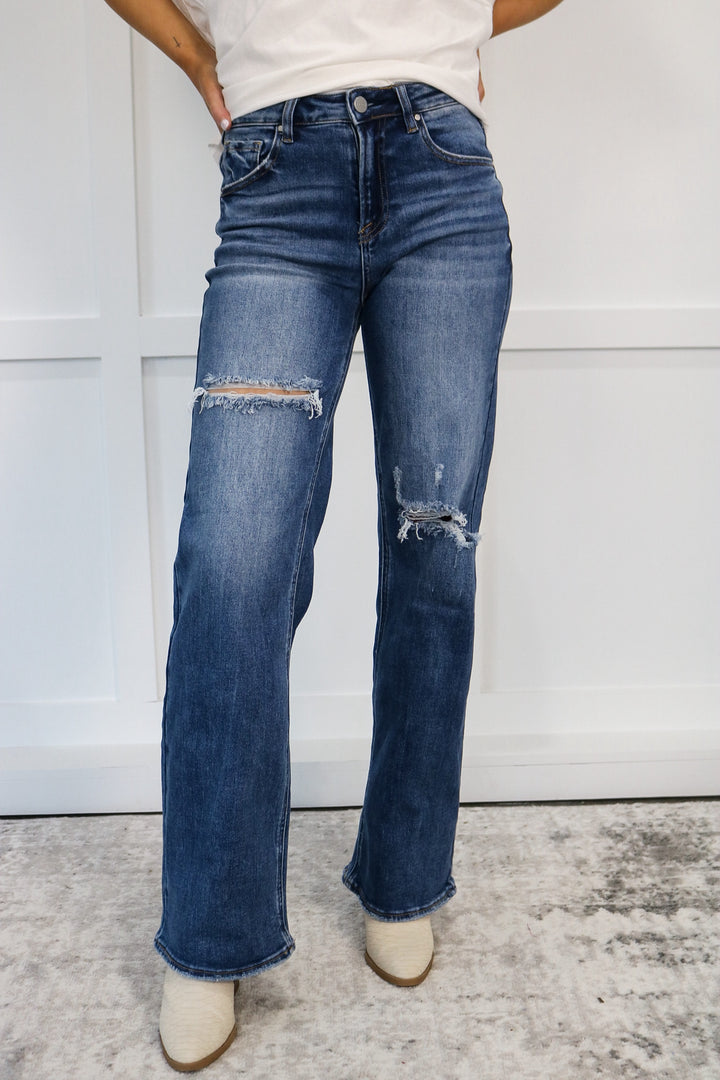 Chelsea High Rise Wide Leg Jeans / Risen Brand