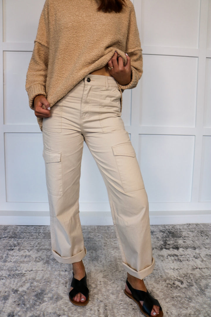 Wide Leg Cargo Pant / Khaki