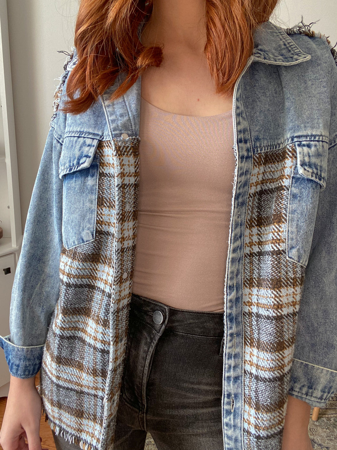 Denim and Plaid Shacket