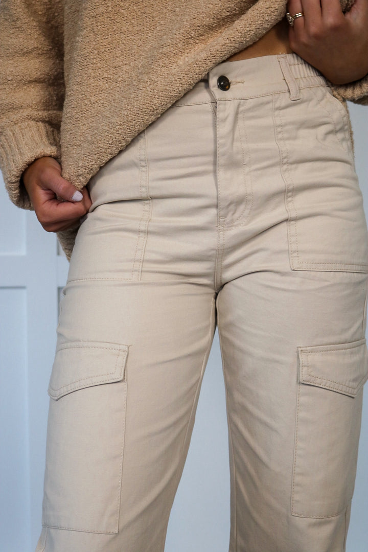 Wide Leg Cargo Pant / Khaki