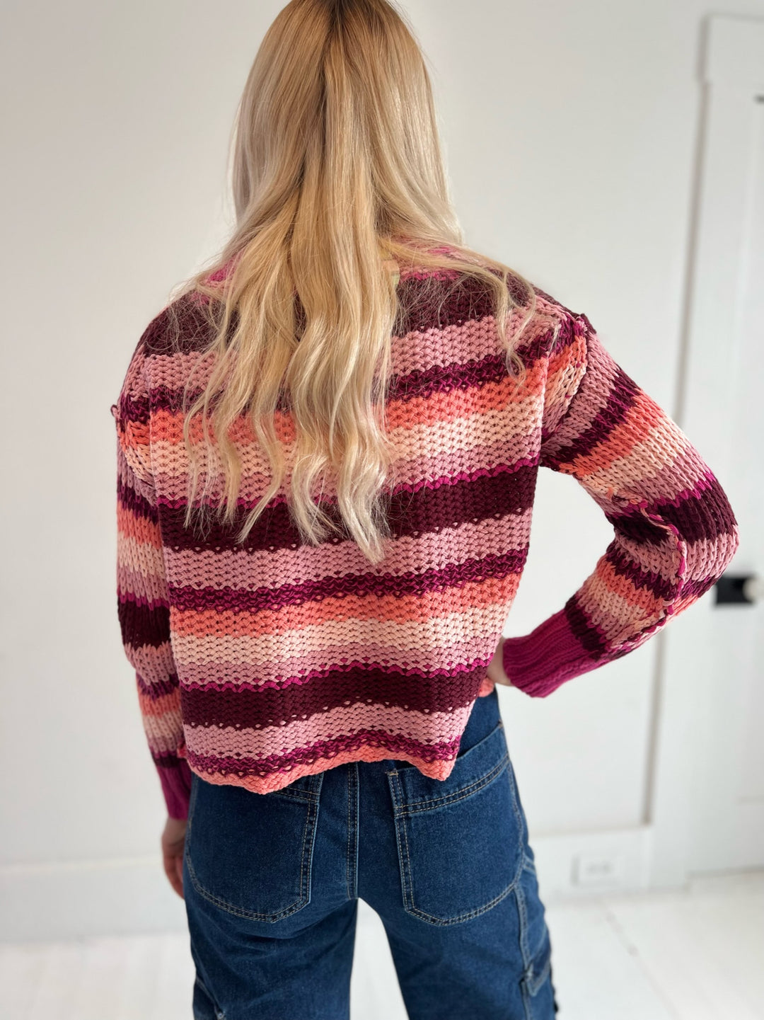 Kyli Stripe Crop Sweater