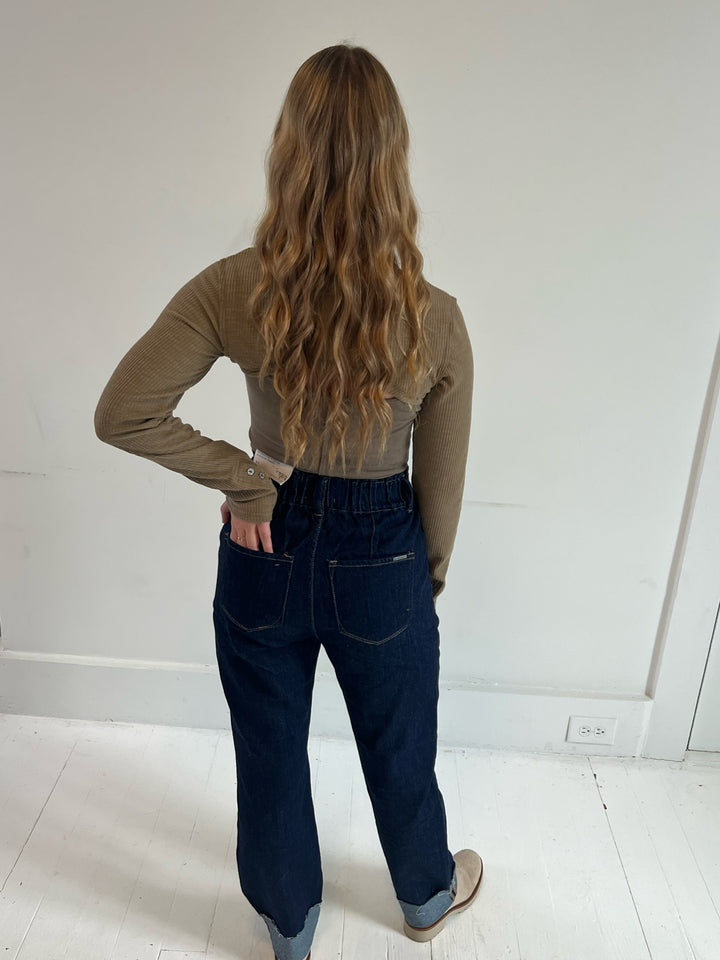 Super High Rise Roll Up Slouch Jeans